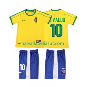 Jalkapallo Pelipaidat/Peliasut Brasilia RIVALDO 10 Retro Lasten Kotipaita 1998 Lyhythihainen